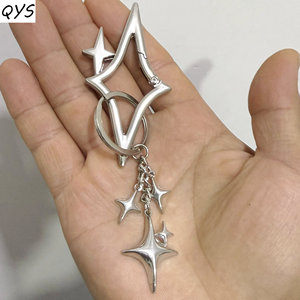 QYS Zinc Alloy Carabiner Keychain UV Printed Cross Pendant Silver Metal Key Ring Waterproof <b>Bag</b> <b>Charm</b> - Product Image 4