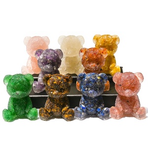 Wholesale Multi-Color Natural Crystal Gravel <b>Bear</b> Ornaments <b>Cute</b> Sitting/Lying <b>Bear</b> Home Car Accessories Carved Cross-Border - Product Image 3
