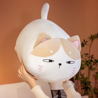 Boneka Kucing Super Lembut Bahan Plush Hitam, Bantal Penghilang Stres, Boneka Isi Kapas PP Berlapis Jala, Bordir, Unisex, Langsung dari Pabrik