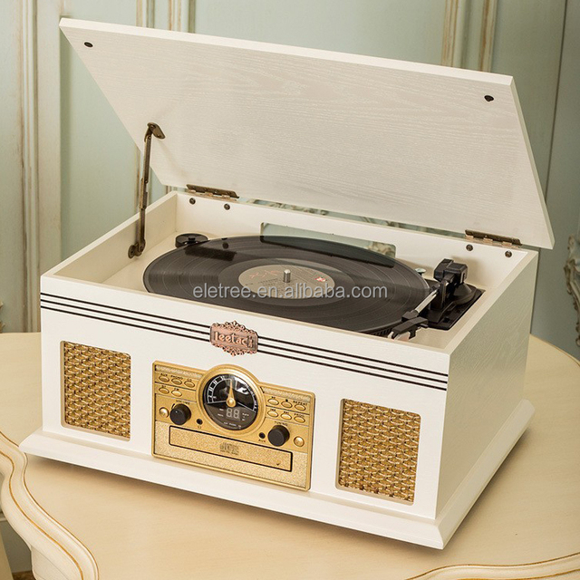 5 in 1 Phonograph Turntable Player Recordable Vitrola Para Cds Disco E Cd Vinyl Record Player With Cd Player Anti-Static