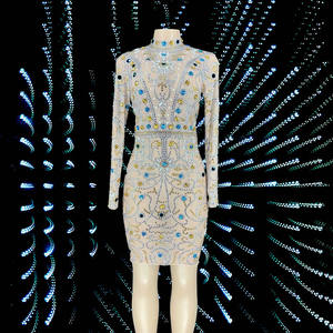 NOVANCE Y1763 Vente en gros <span class=keywords><strong>de</strong></span> vêtements à <span class=keywords><strong>la</strong></span> mode Robe formelle à manches longues avec diamants bleus Robes <span class=keywords><strong>de</strong></span> mère <span class=keywords><strong>de</strong></span> <span class=keywords><strong>la</strong></span> <span class=keywords><strong>mariée</strong></span> élégantes pour <span class=keywords><strong>la</strong></span> fête <span class=keywords><strong>de</strong></span> mariage - Product Image 1