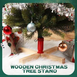 Wooden Christmas <b>Tree</b> <b>Stand</b> Cross Shape Natural Wood Color Durable Base For <b>Tree</b> Support - Product Image 4