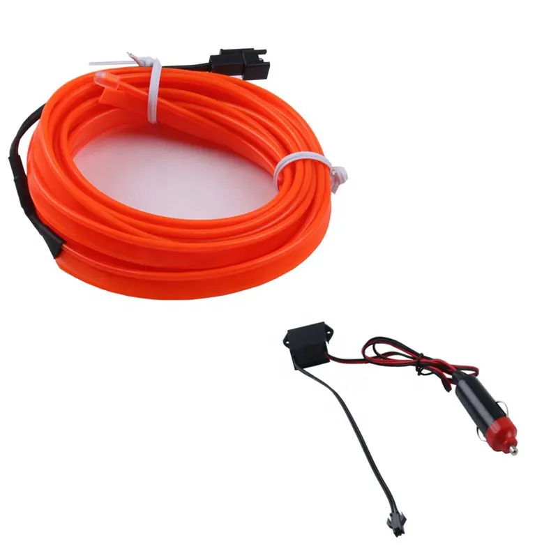 Free Shipping 3 Meters DC12V EL Wire Neon Light Car Flexible Twinkle Glow Rope Tube with Sewing Edge Waterproof Auto LED String