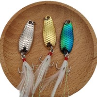 Ensemble de leurres à paillettes en écailles de dragon avec paillettes rayées blanches, micro-paillettes, hameçon simple en forme de cuillère, appât artificiel de 2,5 g et 3,5 g