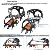 Crampons d'alpinisme et d'escalade sur glace exclusifs de Chine, 14 dents, style dents de tigre, pour glace et neige, antidérapants, ST016 OEM/ODM
