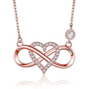 Set di Gioielli Europeo-Americano <span class=keywords><strong>con</strong></span> Collana a 8 Fili a Forma di Cuore e Collana Mobius dell'<span class=keywords><strong>Infinito</strong></span> come Regalo per la Festa della Mamma - Product Image 2