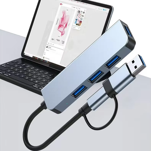 Base de Expansión 2 en 1 de Aluminio, Hub <span class=keywords><strong>USB</strong></span> 3.0 para <span class=keywords><strong>PC</strong></span>, Adaptador Divisor USB3.0, Puerto Tipo C, Lector de Tarjetas para <span class=keywords><strong>PC</strong></span> y Laptop - Product Image 4