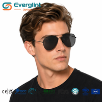 Lunettes de soleil pilote Everglint de haute qualité à monture intégrale et double pont en métal, polarisées, protection UV400 %, style classique pour la conduite