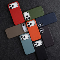 Housse de téléphone en cuir véritable Melkco pour iPhone 16/17/18 Pro Max, faite à la main, magnétique, anti-chute, anti-traces de doigts, coque de protection