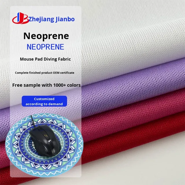 Heat Transfer Blank Mouse Pad Rubber Material Diving Material SBR SCR Computer Mouse Rubber Mat Neoprene White/Purple/Red
