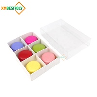 6 boîtes à macarons en papier pour desserts, style tiroir coulissant avec séparateurs