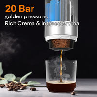 Cafetera Espresso Portátil Todo en Uno con Batería, 20 Bares de Presión, Agua Caliente Integrada para Auto y Hotel, Espresso Americano para Llevar