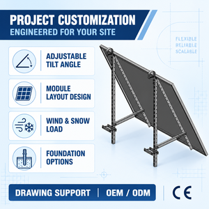 Système de montage solaire réglable pour balcon, fabriqué sur mesure par un fabricant OEM, certifié CE, pour projets d'installation de modules photovoltaïques sur balustrade - Product Image 2
