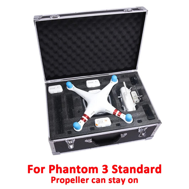 Factory Portable Aluminum Drone Case Hard Portable Aluminum Sample Carrying Case for DJI Phantom 3 4 4 Pro with Precision Foam