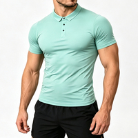 Chemise polo pour homme avec logo personnalisé, respirante, anti-transpiration, tissu hautement élastique pour le golf et le sport