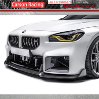 BMW M2 G87 2022+ Lame de pare-chocs avant en fibre de carbone sèche style AD finition polie, kit carrosserie 3 pièces avec accessoires adhésifs/vis