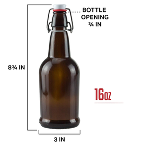 Botellas de Vidrio Ámbar de 16 oz con Tapa Abatible Hermética, para Elaboración Casera - Kombucha, Refresco, <span class=keywords><strong>Coquito</strong></span>, Kefir, Jugo - Product Image 5