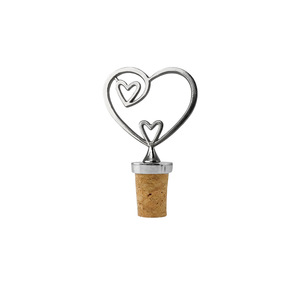 Silver Heart Shaped Cork Stoppers Wooden Vacuum Wine Bottle Stopper Valentine's Day Decorations 2024 Origin Yongkang - Product Image 2