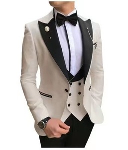 Trajes de esmoquin de 3 piezas hechos a medida para hombres elegante y transpirable calidad clásica 2 traje de talla grande amigable Dropshipping - Product Image 4