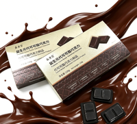 Chocolate Negro Prebiótico Bajo en Azúcar y Alto en Fibra, Control del Apetito y Quema de Grasa, Snack Adelgazante