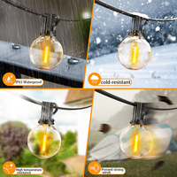 Guirlande lumineuse LED solaire Koyaa 50 pieds G40 IP65 étanche pour intérieur/extérieur, décoration de Noël, mariage, fête, en plastique
