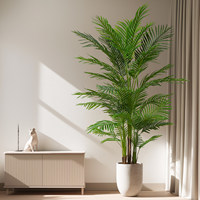 Plante artificielle réaliste en pot vert décoratif d'intérieur, palmier à queue de poisson, petit bonsaï