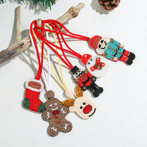 בוהמיאן חג החרוזים תיק קמעות זנגביל איש גרב חייל שלג איילים איילים נשים 'זרעים עבודת יד חרוז חג - Product Image 1