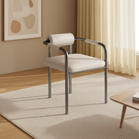 Chaise de salle à manger en cuir de luxe de style italien, fauteuil de table à thé moderne et minimaliste haut de gamme, mobilier de maison