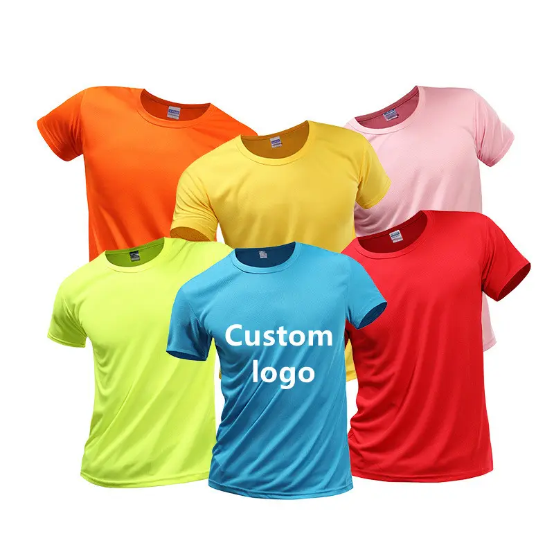 Factory promotion 100% polyester mesh dry T-shirt fit T shirt Custom Printed sports gym tshirt printing Quick-drying Tshirts
