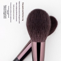 Ensemble de 7 pinceaux de maquillage professionnels en poils de chèvre naturels de haute qualité, avec manche en bois, étiquette privée personnalisée, vente en gros
