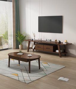 High Quality Natural Solid Wood Coffee <b>Table</b> with <b>Drawers</b>, Living Room Wooden Storage Coffee <b>Table</b> - Product Image 3