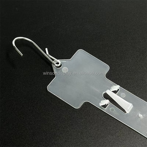 Retail Display Hanging Strips Plastic Display Merchandise <b>Clips</b> Strip With <b>Hooks</b> Label Header - Product Image 4
