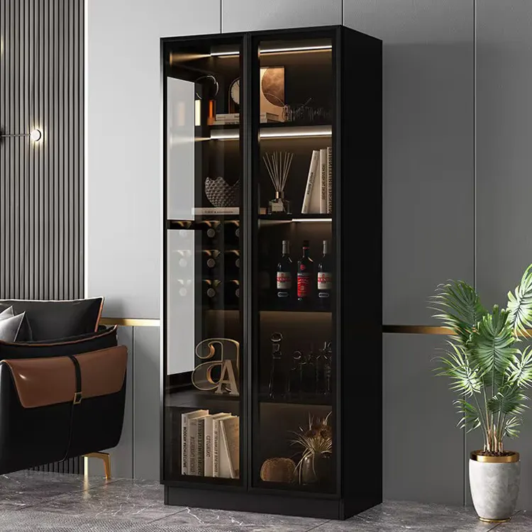 Modern living room furniture Storage bookcase Glass display cabinet living room cabinet