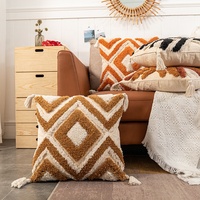 Taie d'oreiller en coton couvre Trow Boho broderie taie d'oreiller tissé à la main tufté brodé Boho housses de coussin pour canapé