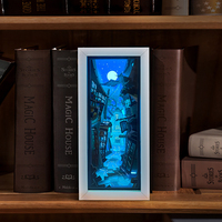Dropshipping Lampe en papier sculpté d'anime Hary Diagonalley, lampe de nuit LED 3D, boîte à ombre encadrée, art en papier découpé au laser, lampe de nuit d'anime