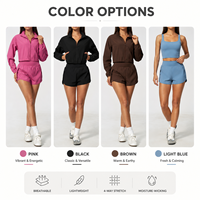 Ensemble de survêtement court pour femme GH Custom, léger, deux pièces, pour course à pied, tennis, fitness et entraînement
