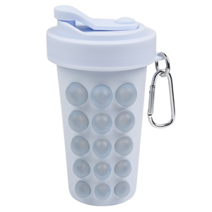Nouveau Dispositif Créatif de Refroidissement et de Soulagement de la Chaleur, Gobelet Thermique Portable en Silicone de Qualité Alimentaire avec Grille à Glaçons, Sans BPA, Anti-Fuite et avec Paille - Product Image 2