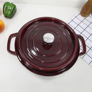 Cocotte/Four à potée en fonte émaillée antiadhésive ronde ou ovale pour la cuisson - Product Image 1