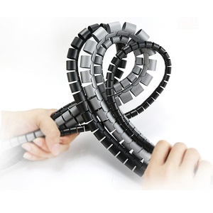 Gaine spirale de haute qualité en plastique <span class=keywords><strong>noir</strong></span> pour l'organisation des câbles - Kit de gestion des câbles - Product Image 4