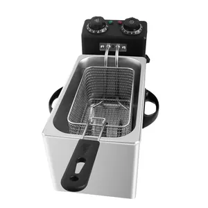4L Stainless Steel Deep Fat Fryer with Viewing Window and Safety Cut Out, Easy Clean and Adjustable Temperature Control