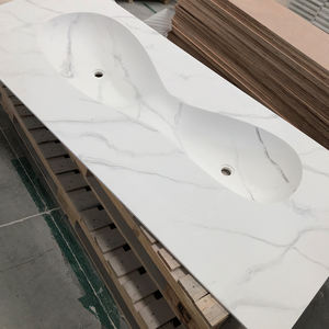 Wiselink Losas de piedra artificial Vena de mármol Patrón de lujo moderno Vanidad colorido Modificado 0% Superficie de sílice Piedras acrílicas - Product Image 6