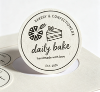 Autocollant rond personnalisé avec logo en relief, étiquette en relief, papier à fibres rugueuses, étiquettes autocollantes pour emballages de cosmétiques, de bougies et de cadeaux