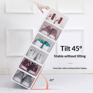 صندوق تخزين أحذية بلاستيكي شفاف جديد لعام <span class=keywords><strong>2026</strong></span>، منظم أحذية بواجهة قابلة للفتح، رائج البيع - Product Image 5