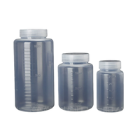 Bouteille de réactif graduée en plastique PP à large ouverture, bouteille de stockage d'échantillons chimiques de laboratoire avec couvercle d'étanchéité interne