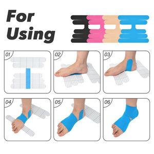 Cinta elástica impermeable para alivio del dolor <span class=keywords><strong>de</strong></span> esguinces <span class=keywords><strong>de</strong></span> <span class=keywords><strong>tobillo</strong></span>, precortada, cinta <span class=keywords><strong>de</strong></span> kinesiología atlética para alivio del dolor y lesiones - Product Image 6