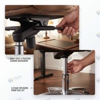 Fauteuil pivotant ergonomique moderne en similicuir réglable avec accoudoirs intégrés et fonction d'inclinaison pour bureau à domicile et chambre