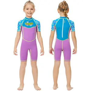 Kids One Piece Keep Warm Children's Short Sleeve Wetsuit Diving Suit Swimsuit