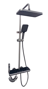 Grifos <span class=keywords><strong>de</strong></span> <span class=keywords><strong>baño</strong></span> suaves y cuadrados modernos, juego <span class=keywords><strong>de</strong></span> ducha <span class=keywords><strong>de</strong></span> lluvia <span class=keywords><strong>de</strong></span> plástico Chapado en agua, función <span class=keywords><strong>de</strong></span> masaje, pistola <span class=keywords><strong>de</strong></span> llave <span class=keywords><strong>de</strong></span> Piano pulida, ducha <span class=keywords><strong>de</strong></span> <span class=keywords><strong>baño</strong></span> gris - Product Image 6