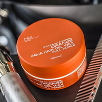 Cire coiffante professionnelle à contrôle maximal, cire coiffante à haute brillance pour les bords, cire coiffante à tenue ultra longue durée, 150 ml, orange
