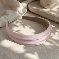 Serre-tête large en satin style coréen pour femme, bandeau rembourré pour le lavage du visage, serre-tête en satin pour usage quotidien